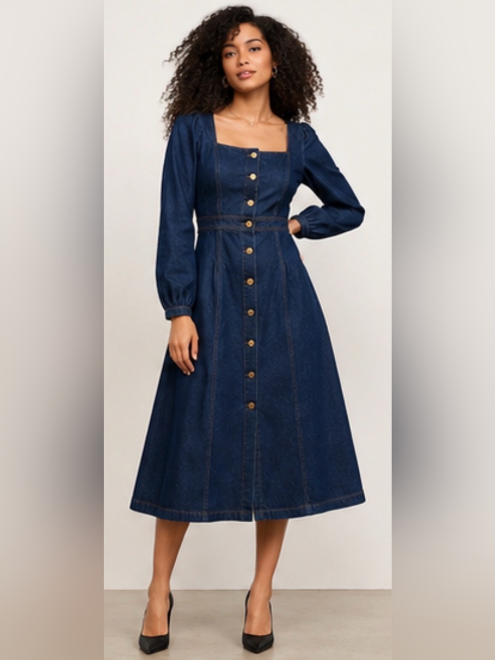 Reformation Celeste Denim Midi Dress size 2- NWT $248 - Picture 5 of 10